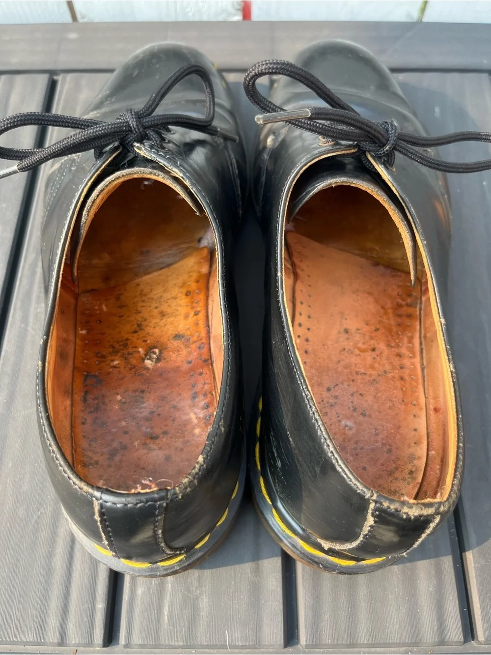 Vintage 90s Dr. Doc Martens 1461 Black Leather Oxford Made in England Size 10